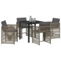 Conjunto de Comedor de Jardín 5 pcs Gris ratán sintético en Sillas de jardín | Comprar online en Foru.es