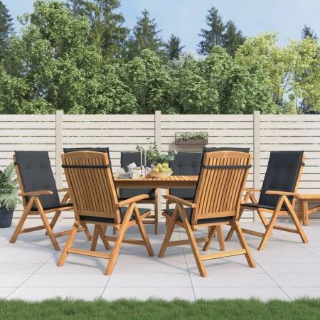 Sillas de jardín reclinables y cojines 6 uds madera maciza teca de vidaXL, Sillas de jardín - Ref: Foro24-3196500, Precio: 1,...