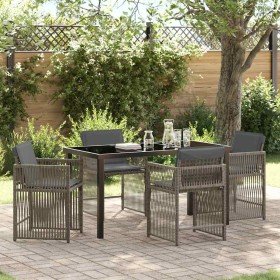 Conjunto de Comedor de Jardín 5 pcs Gris ratán sintético en Sillas de jardín | Comprar online en Foru.es