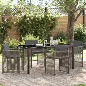 Conjunto de Comedor de Jardín 5 pcs Gris ratán sintético en Sillas de jardín | Comprar online en Foru.es