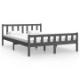 Estructura de cama de madera maciza gris 140x200 cm de vidaXL, Camas y somieres - Ref: Foro24-810681, Precio: 126,36 €, Descu...