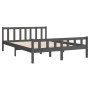 Estructura de cama de madera maciza gris 140x200 cm de vidaXL, Camas y somieres - Ref: Foro24-810681, Precio: 126,36 €, Descu...