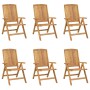 Sillas de jardín reclinables y cojines 6 uds madera maciza teca de vidaXL, Sillas de jardín - Ref: Foro24-3196500, Precio: 1,...