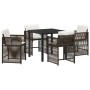 Conjunto de Comedor de Jardín 5 pcs Marrón ratán sintético en Sillas de jardín | Comprar online en Foru.es