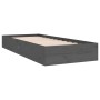 Estructura de cama individual madera maciza gris 75x190 cm de vidaXL, Camas y somieres - Ref: Foro24-820064, Precio: 96,22 €,...