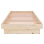 Estructura de cama madera maciza 75x190 cm de vidaXL, Camas y somieres - Ref: Foro24-819932, Precio: 102,69 €, Descuento: %