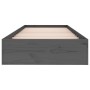 Estructura de cama individual madera maciza gris 75x190 cm de vidaXL, Camas y somieres - Ref: Foro24-820064, Precio: 96,22 €,...