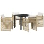 Conjunto de Comedor de Jardín 5 pcs Beige ratán sintético en Sillas de jardín | Comprar online en Foru.es