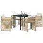 Conjunto de Comedor de Jardín 5 pcs Beige ratán sintético en Sillas de jardín | Comprar online en Foru.es