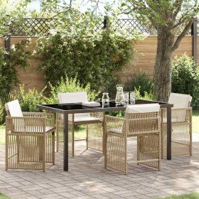 Conjunto de Comedor de Jardín 5 pcs Beige ratán sintético en Sillas de jardín | Comprar online en Foru.es