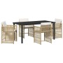 Conjunto de Comedor de Jardín 5 pcs Beige ratán sintético en Sillas de jardín | Comprar online en Foru.es