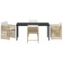 Conjunto de Comedor de Jardín 5 pcs Beige ratán sintético en Sillas de jardín | Comprar online en Foru.es