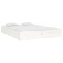 Estructura de cama de madera maciza blanca 135x190 cm de vidaXL, Camas y somieres - Ref: Foro24-820078, Precio: 120,46 €, Des...