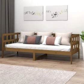 Sofá cama madera maciza de pino marrón miel 80x200 cm de vidaXL, Camas y somieres - Ref: Foro24-820215, Precio: 111,19 €, Des...