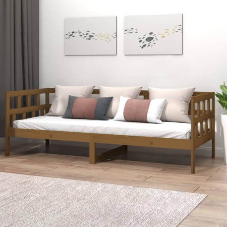 Sofá cama madera maciza de pino marrón miel 80x200 cm de vidaXL, Camas y somieres - Ref: Foro24-820215, Precio: 112,72 €, Des...