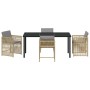 Conjunto de Comedor de Jardín 5 pcs Beige ratán sintético en Sillas de jardín | Comprar online en Foru.es