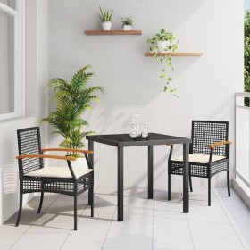 Conjunto de Comedor de Jardín 3 pcs Negro ratán sintético en Sillas de jardín | Comprar online en Foru.es