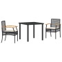 Conjunto de Comedor de Jardín 3 pcs Negro ratán sintético en Sillas de jardín | Comprar online en Foru.es
