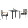 Conjunto de Comedor de Jardín 3 pcs Negro ratán sintético en Sillas de jardín | Comprar online en Foru.es