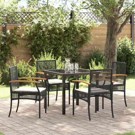 Conjunto de Comedor de Jardín 5 pcs Negro ratán sintético en Sillas de jardín | Comprar online en Foru.es