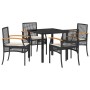 Conjunto de Comedor de Jardín 5 pcs Negro ratán sintético en Sillas de jardín | Comprar online en Foru.es
