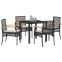 Conjunto de Comedor de Jardín 5 pcs Negro ratán sintético en Sillas de jardín | Comprar online en Foru.es