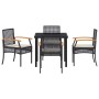 Conjunto de Comedor de Jardín 5 pcs Negro ratán sintético en Sillas de jardín | Comprar online en Foru.es