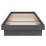 Estructura de cama individual madera maciza gris 75x190 cm de vidaXL, Camas y somieres - Ref: Foro24-819934, Precio: 117,62 €...