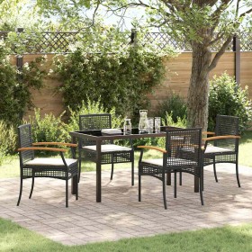 Conjunto de Comedor de Jardín 5 pcs Negro ratán sintético en Sillas de jardín | Comprar online en Foru.es