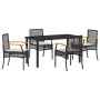 Conjunto de Comedor de Jardín 5 pcs Negro ratán sintético en Sillas de jardín | Comprar online en Foru.es