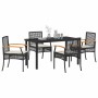 Conjunto de Comedor de Jardín 5 pcs Negro ratán sintético en Sillas de jardín | Comprar online en Foru.es