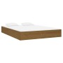Estructura de cama doble madera maciza marrón miel 135x190 cm de vidaXL, Camas y somieres - Ref: Foro24-820080, Precio: 141,2...