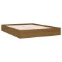 Estructura de cama doble madera maciza marrón miel 135x190 cm de vidaXL, Camas y somieres - Ref: Foro24-820080, Precio: 141,2...