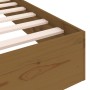 Estructura de cama doble madera maciza marrón miel 135x190 cm de vidaXL, Camas y somieres - Ref: Foro24-820080, Precio: 141,2...
