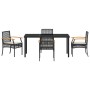 Conjunto de Comedor de Jardín 5 pcs Negro ratán sintético en Sillas de jardín | Comprar online en Foru.es