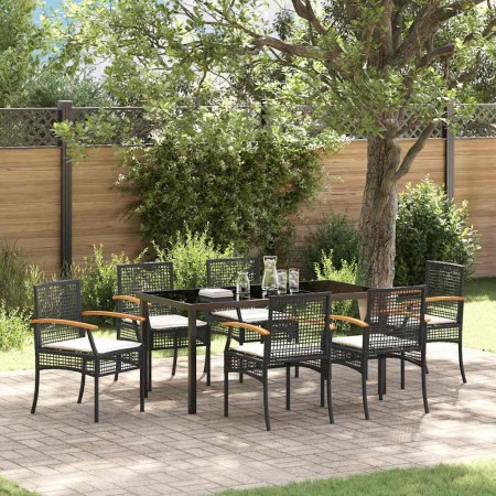 Conjunto de Comedor de Jardín 7 pcs Negro ratán sintético en Sillas de jardín | Comprar online en Foru.es