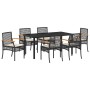 Conjunto de Comedor de Jardín 7 pcs Negro ratán sintético en Sillas de jardín | Comprar online en Foru.es