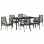 Conjunto de Comedor de Jardín 7 pcs Negro ratán sintético en Sillas de jardín | Comprar online en Foru.es