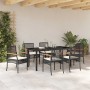 Conjunto de Comedor de Jardín 7 pcs Negro ratán sintético en Sillas de jardín | Comprar online en Foru.es