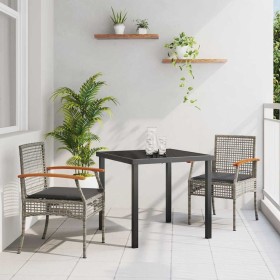 Conjunto de Comedor de Jardín 3 pcs Gris ratán sintético en Sillas de jardín | Comprar online en Foru.es