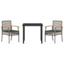 Conjunto de Comedor de Jardín 3 pcs Gris ratán sintético en Sillas de jardín | Comprar online en Foru.es