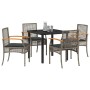 Conjunto de Comedor de Jardín 5 pcs Gris ratán sintético en Sillas de jardín | Comprar online en Foru.es