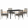 Conjunto de Comedor de Jardín 5 pcs Gris ratán sintético en Sillas de jardín | Comprar online en Foru.es