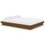 Estructura de cama doble madera maciza marrón miel 135x190 cm de vidaXL, Camas y somieres - Ref: Foro24-819950, Precio: 173,6...