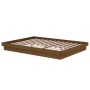 Estructura de cama doble madera maciza marrón miel 135x190 cm de vidaXL, Camas y somieres - Ref: Foro24-819950, Precio: 173,6...