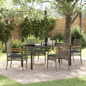 Conjunto de Comedor de Jardín 5 pcs Gris ratán sintético en Sillas de jardín | Comprar online en Foru.es