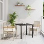 Conjunto de Comedor de Jardín 3 pcs Beige ratán sintético en Sillas de jardín | Comprar online en Foru.es