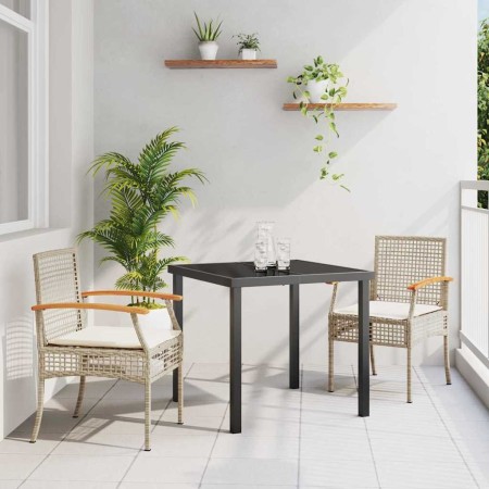 Conjunto de Comedor de Jardín 3 pcs Beige ratán sintético en Sillas de jardín | Comprar online en Foru.es