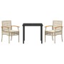 Conjunto de Comedor de Jardín 3 pcs Beige ratán sintético en Sillas de jardín | Comprar online en Foru.es