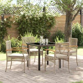 Conjunto de Comedor de Jardín 5 pcs Beige ratán sintético en Sillas de jardín | Comprar online en Foru.es